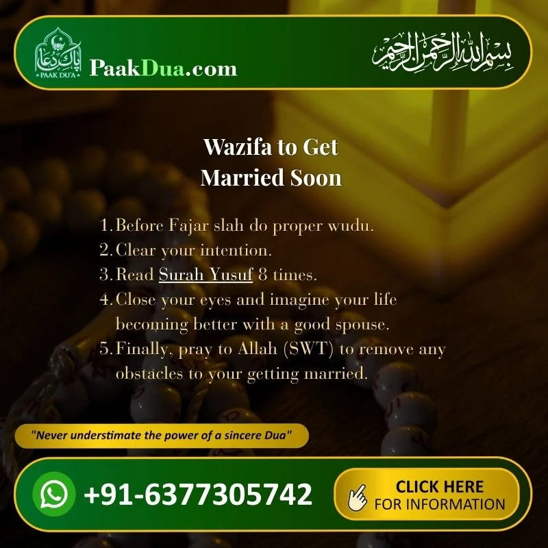 Steps to perform Wazifa to Get Married Soon